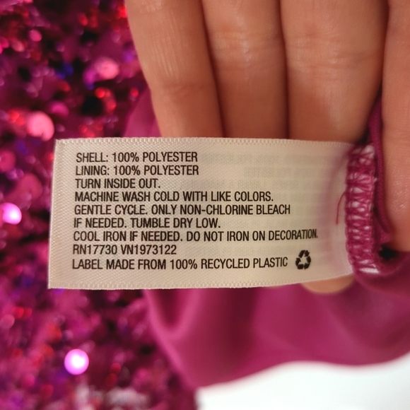 Wild Fable Sequined Sleeveless Lace Up Back Mini Party Dress Magenta Pink Medium - Picture 7 of 15